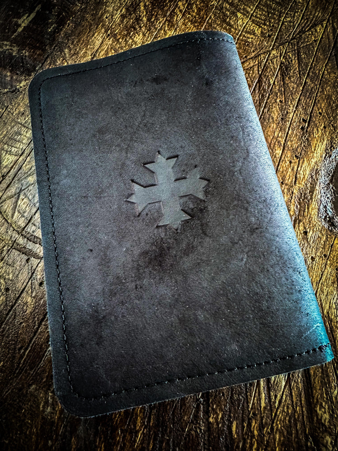 Skull and Cross Leather Passport Cover