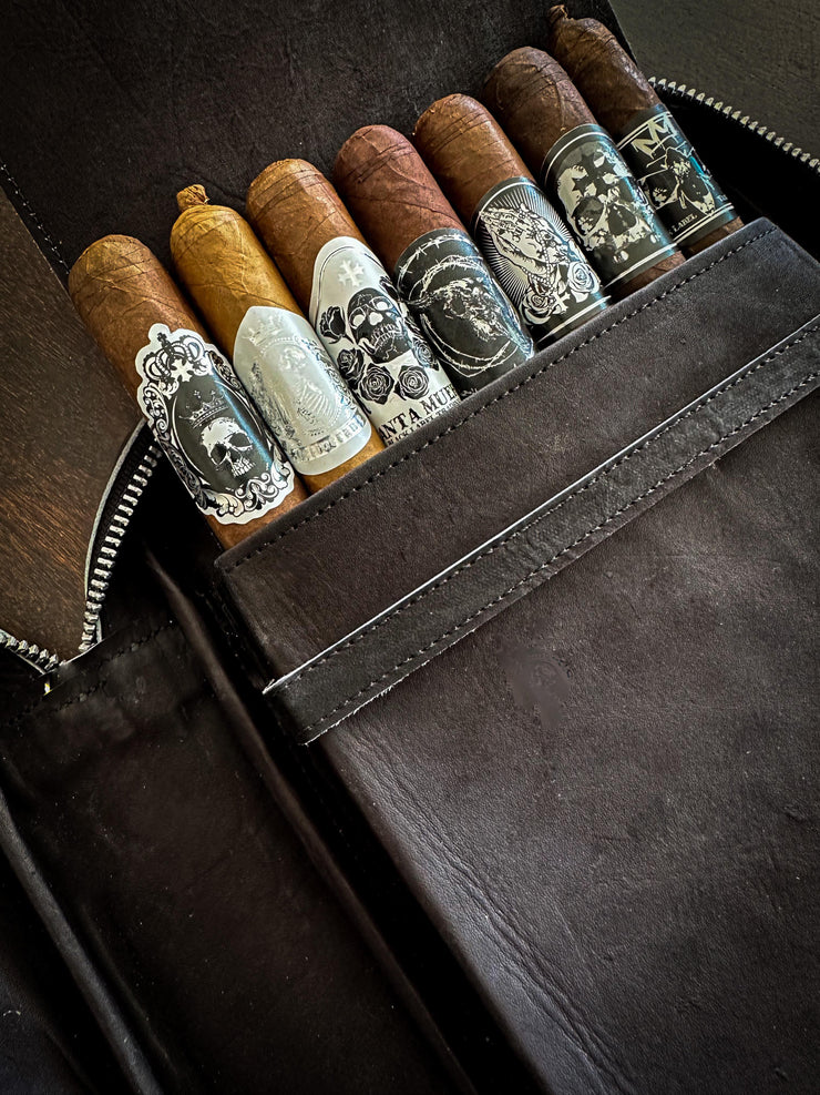 Bey-Berk Leather Cigar CASE; Black